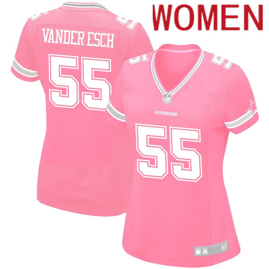 Women Dallas Cowboys #55 Leighton Vander Esch Nike Pink Game NFL Jersey->women nfl jersey->Women Jersey